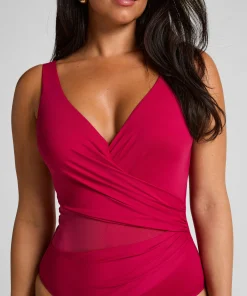 Badeanzug Shaping Shell Mesh - Rosa