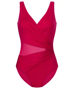 Badeanzug Shaping Shell Mesh - Rosa