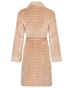 Bademantel kurz Fleece - Beige