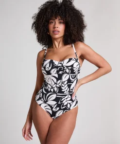 Bandeau-Badeanzug Mauritius - Schwarz