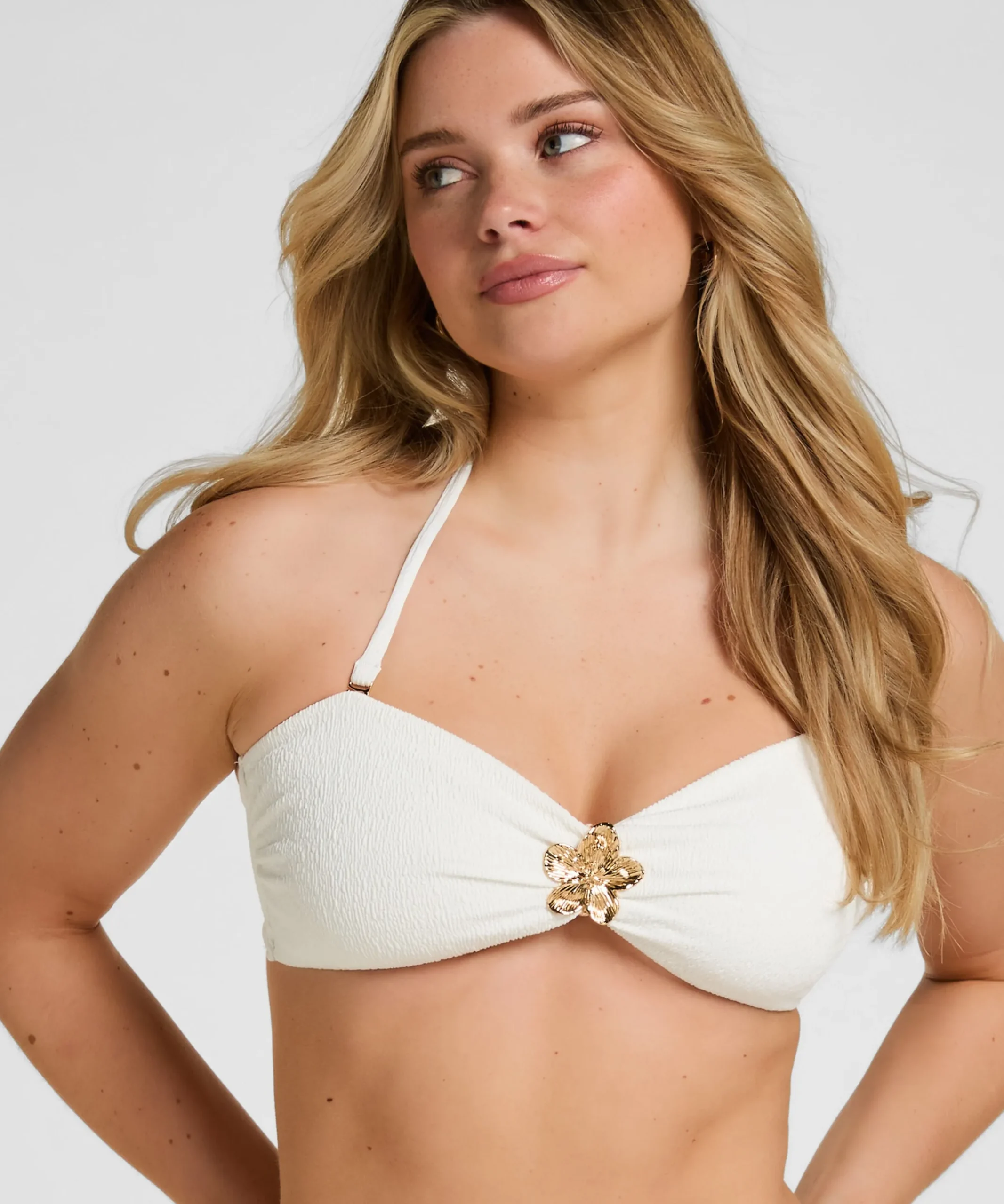 Bandeau Bikini Top Crinkle - Weiß