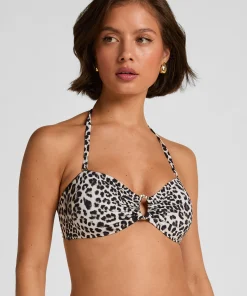 Bandeau Bikini Top Leopard - Schwarz