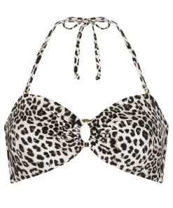 Bandeau Bikini Top Leopard - Schwarz
