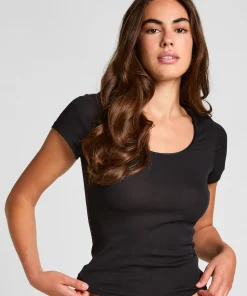 Basic Top Kurzarm - Schwarz
