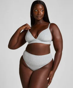 Baumwoll-Bralette - Grau