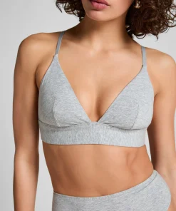 Baumwoll-Bralette - Grau