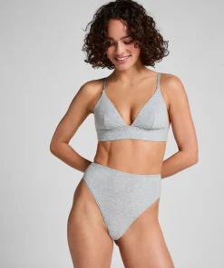 Baumwoll-Bralette - Grau