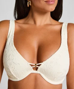 Bügel-Bikinioberteil Crochet - Weiß