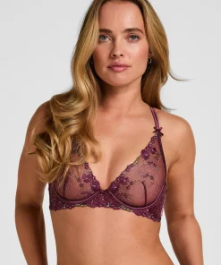 Bügel-Longline-BH ohne Polsterung Peonie - Lila
