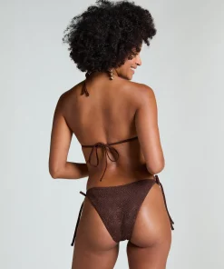 Bikini Slip Cheeky Tanga Crochet - Braun