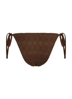 Bikini Slip Cheeky Tanga Crochet - Braun