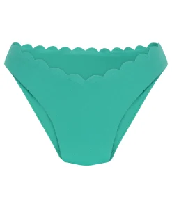 Bikini Slip mit hohem Beinausschnitt Scallop - Grün