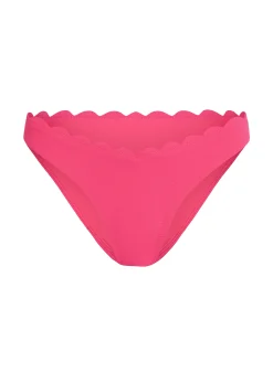 Bikini Slip mit hohem Beinausschnitt Scallop - Rosa