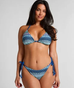 Bikiniunterteil mit hohem Beinausschnitt Cali - Blau