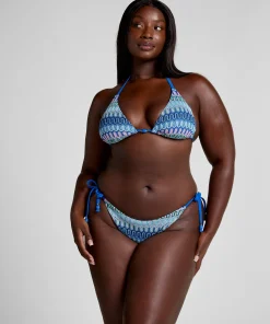 Bikiniunterteil mit hohem Beinausschnitt Cali - Blau
