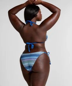 Bikiniunterteil mit hohem Beinausschnitt Cali - Blau