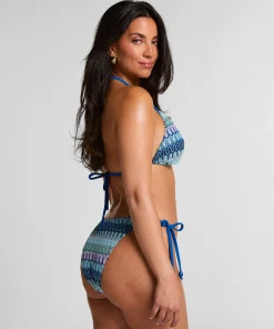 Bikiniunterteil mit hohem Beinausschnitt Cali - Blau