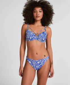 Bikini-Unterteil mit hohem Beinausschnitt Cancun - Blau