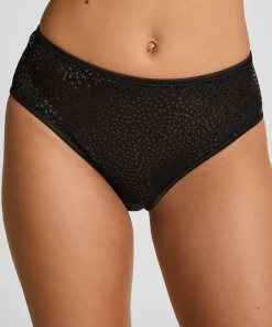 Brazilian mit hohem Beinausschnitt und hoher Taille Elle - Schwarz
