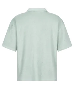Button-up-Hemd mit Handtuch-Textur - Grün