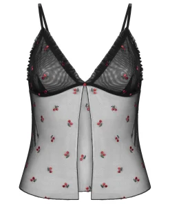 Camisole aus Mesh Chelsey - Schwarz