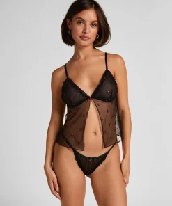 Camisole aus Mesh Chelsey - Schwarz