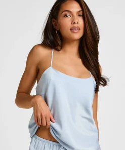 Cami Top Satin Ayla - Blau