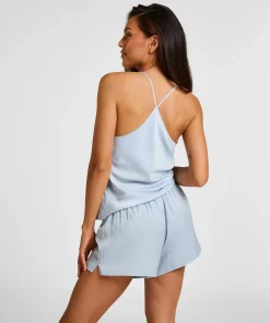 Cami Top Satin Ayla - Blau