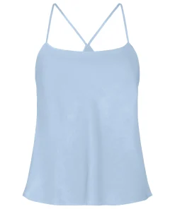 Cami Top Satin Ayla - Blau