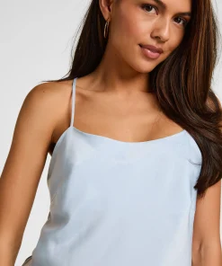 Cami Top Satin Ayla - Blau