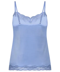 Cami Top Velours Lace - Blau