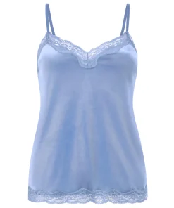 Cami Top Velours Lace - Blau