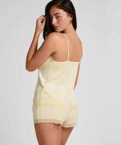 Cami Top Velours Lace - Gelb