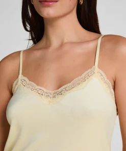 Cami Top Velours Lace - Gelb