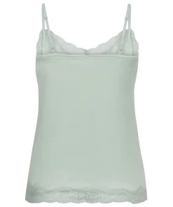 Cami Top Velours Lace - Grün