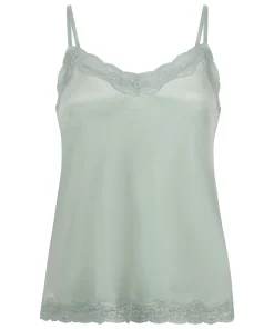 Cami Top Velours Lace - Grün