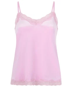 Cami Top Velours Lace - Rosa