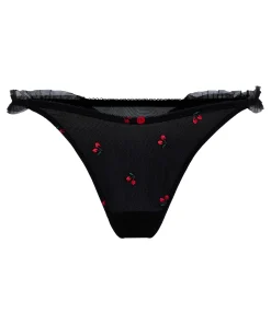 Chelsey String mit hohem Beinausschnitt - Schwarz