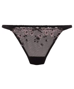 Chloe String mit hohem Bein - Schwarz
