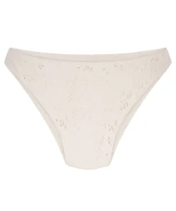 Crochet Bikinihöschen mit hohem Beinausschnitt - Weiß