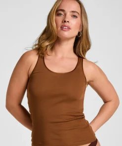 Damen Singlet Basic - Braun