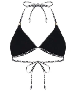 Dreieck-Bikinioberteil Leopard - Schwarz