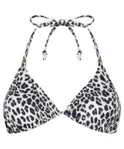 Dreieck-Bikinioberteil Leopard - Schwarz
