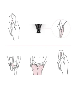 Ferngesteuerter Vibrator Spitzen-Tanga - Schwarz