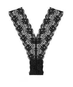 Ferngesteuerter Vibrator Spitzen-Tanga - Schwarz