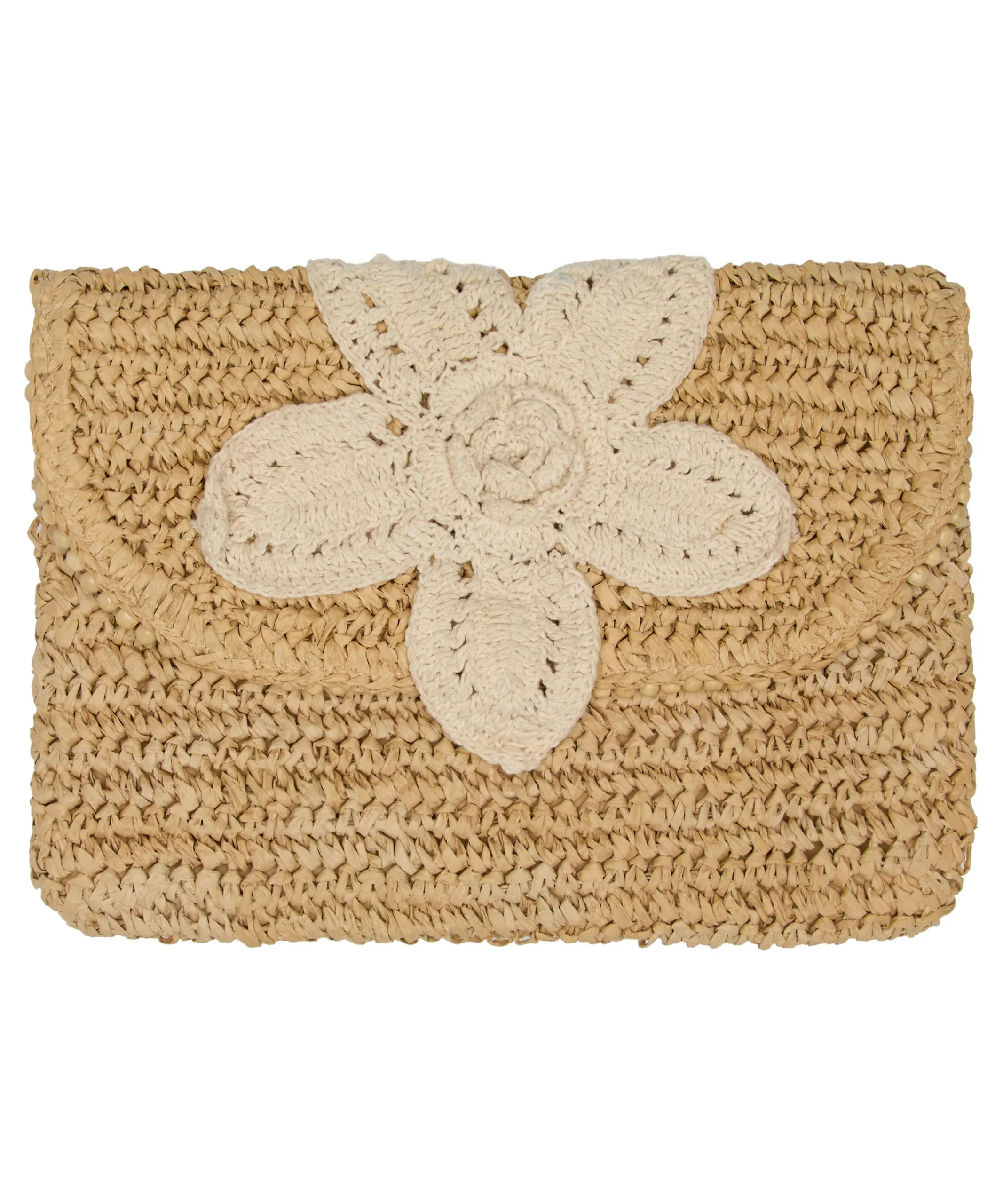 Flower Beach Clutch - Beige