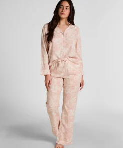 Flower Linen Hose - Rosa