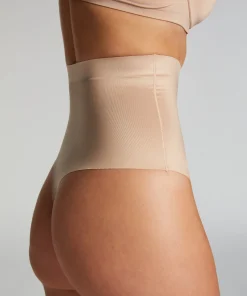 Formender Scuba-Tanga mit hoher Taille - Beige