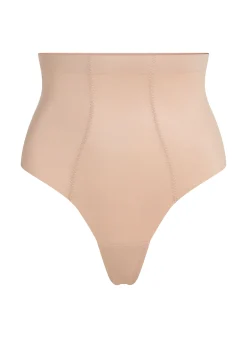 Formender Scuba-Tanga mit hoher Taille - Beige