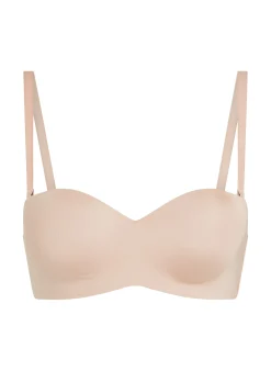 Gepolsterter trägerloser Push-Up BH mit Bügeln Smooth - Beige